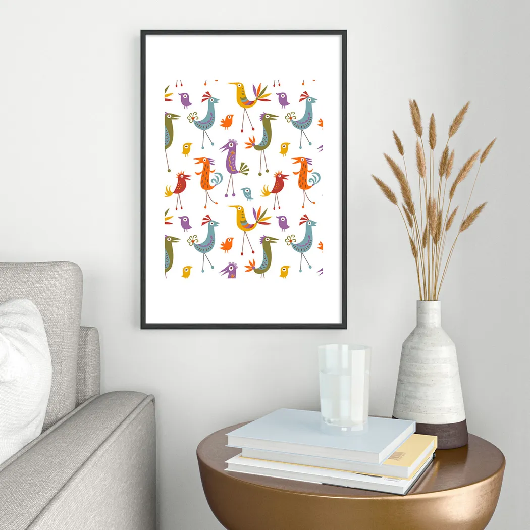 Kids Bird Fun White Metal Framed Print - Thumbnail - Image 2