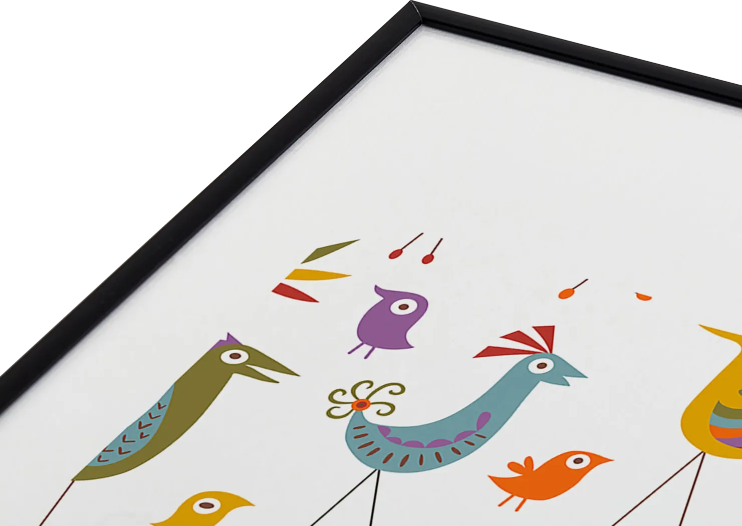 Kids Bird Fun White Metal Framed Print - Thumbnail - Image 3