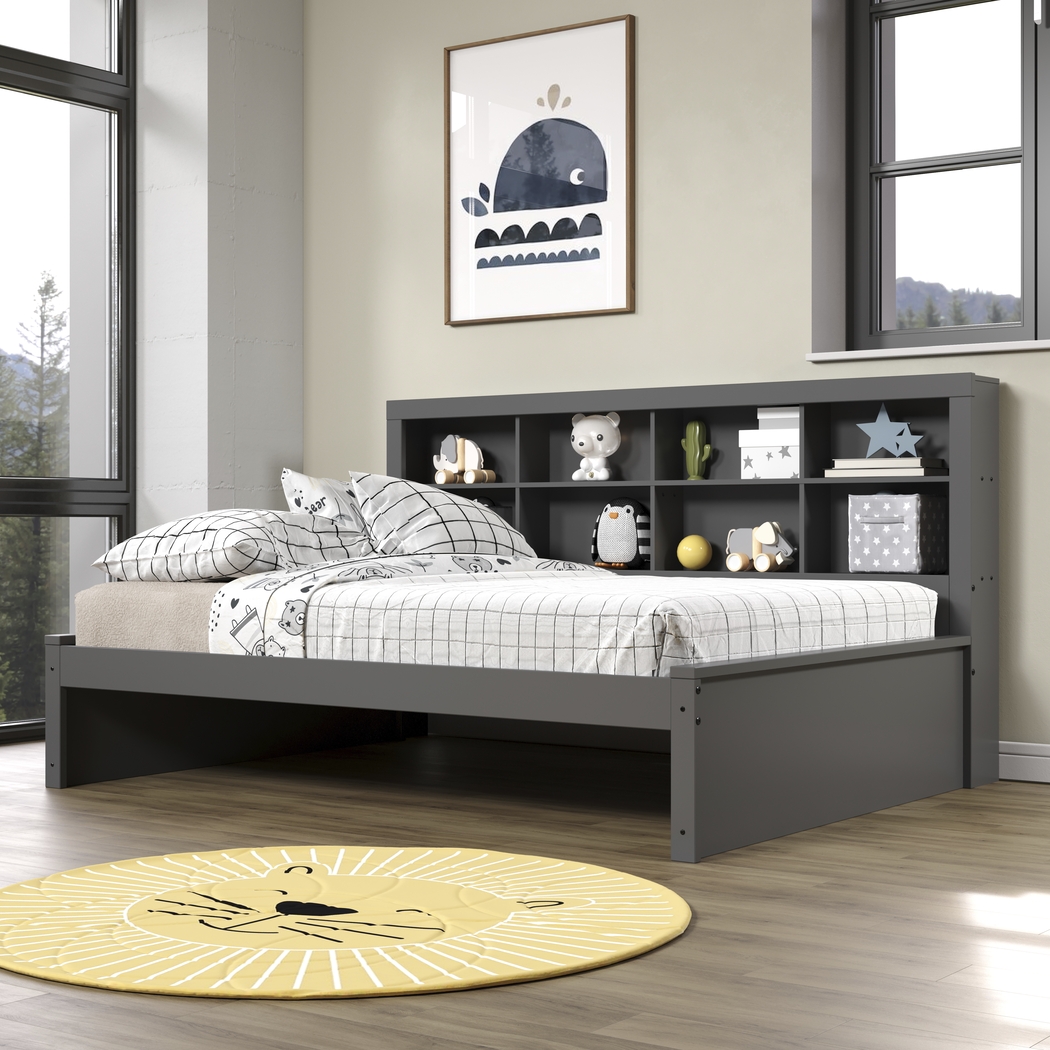 Kids Biserka I Dark Gray Full Day Bed with Bookcase - Thumbnail - Image 4