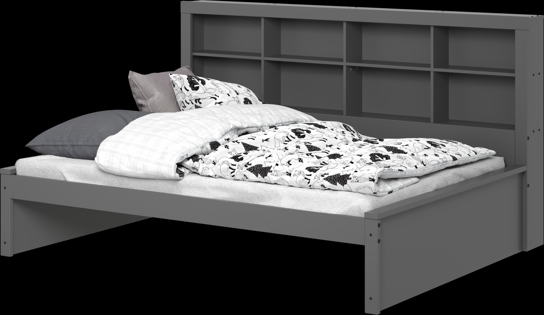 Kids Biserka I Dark Gray Full Day Bed with Bookcase - Thumbnail - Image 7