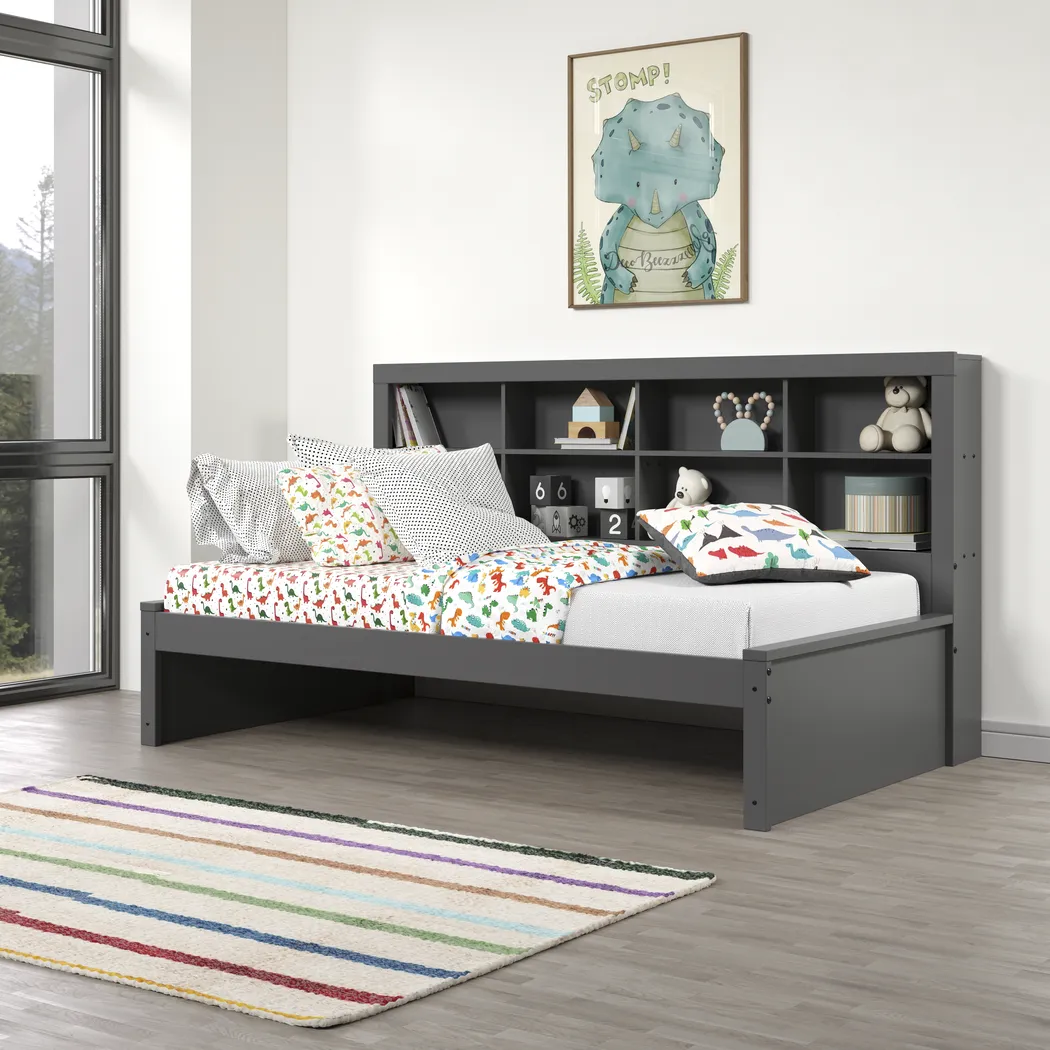 Kids Biserka I Dark Gray Twin Day Bed with Bookcase - Thumbnail - Image 4