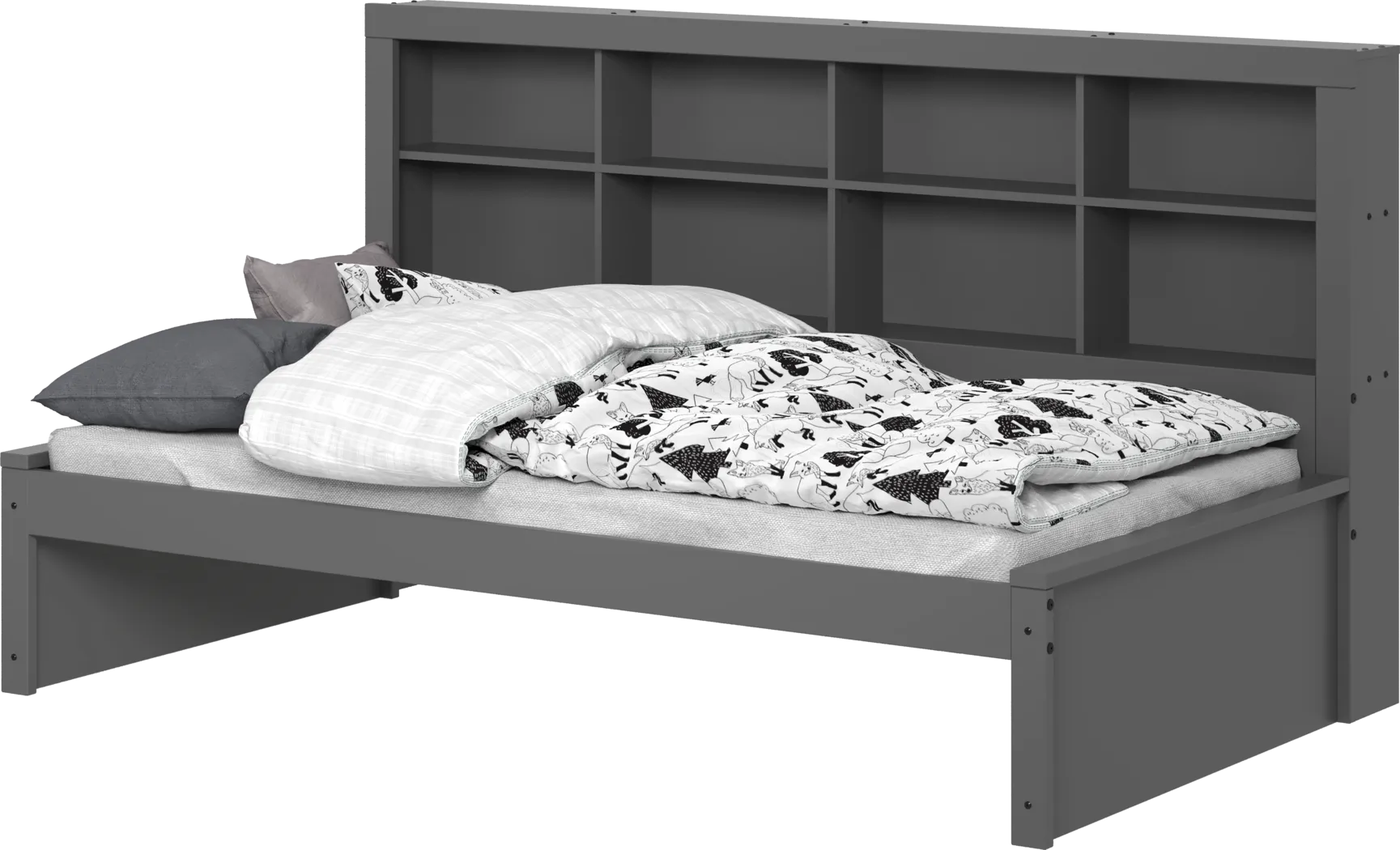 Kids Biserka I Dark Gray Twin Day Bed with Bookcase - Thumbnail - Image 7