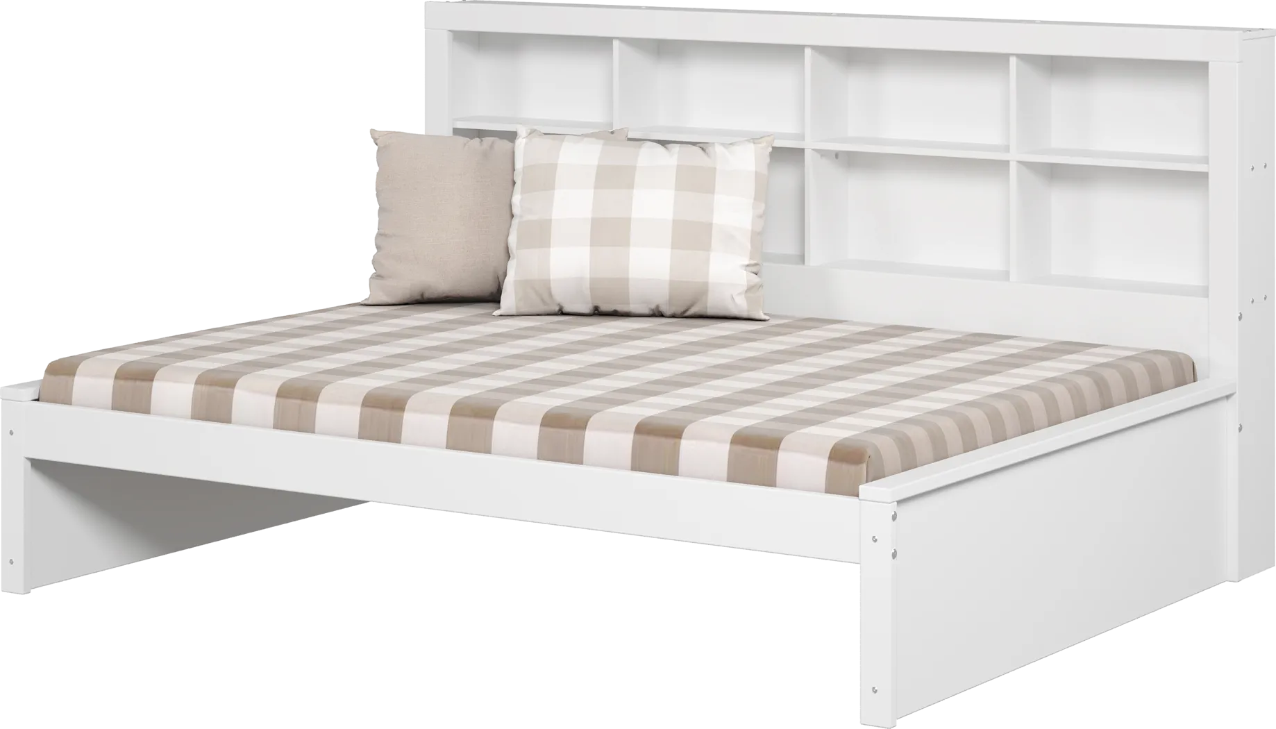 Kids Biserka I White Full Day Bed with Bookcase - Thumbnail - Image 1