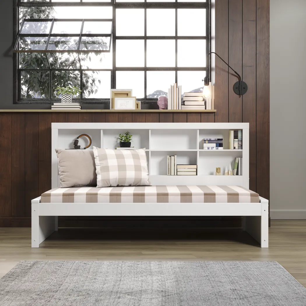 Kids Biserka I White Twin Day Bed with Bookcase - Thumbnail - Image 3
