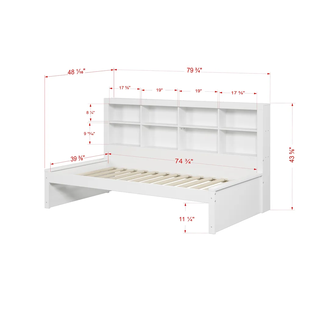 Kids Biserka I White Twin Day Bed with Bookcase - Thumbnail - Image 7