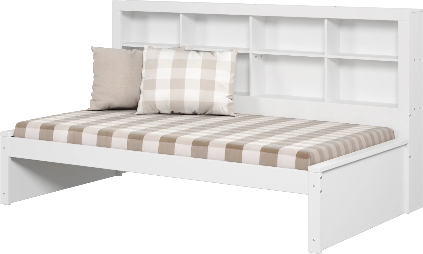 Kids Biserka I White Twin Day Bed with Bookcase - Thumbnail - Image 1