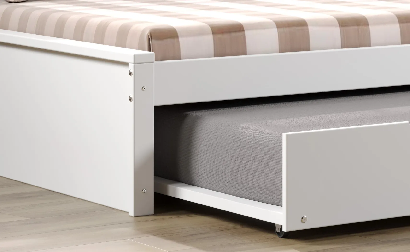 Kids Biserka II White Full Day Bed with Bookcase & Trundle - Thumbnail - Image 5