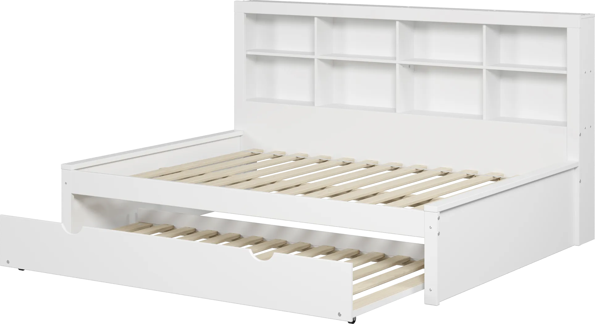 Kids Biserka II White Full Day Bed with Bookcase & Trundle - Thumbnail - Image 6
