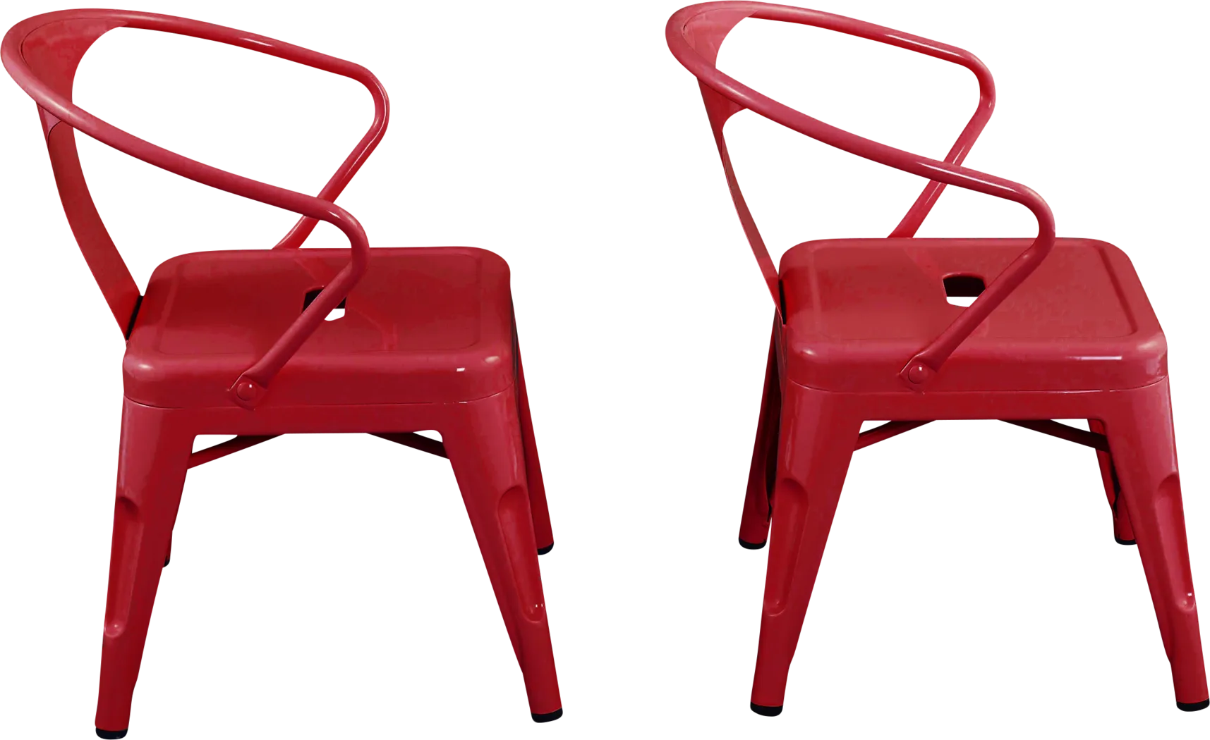 Kids Bixy Red Chair, Set of 2 - Thumbnail - Image 2