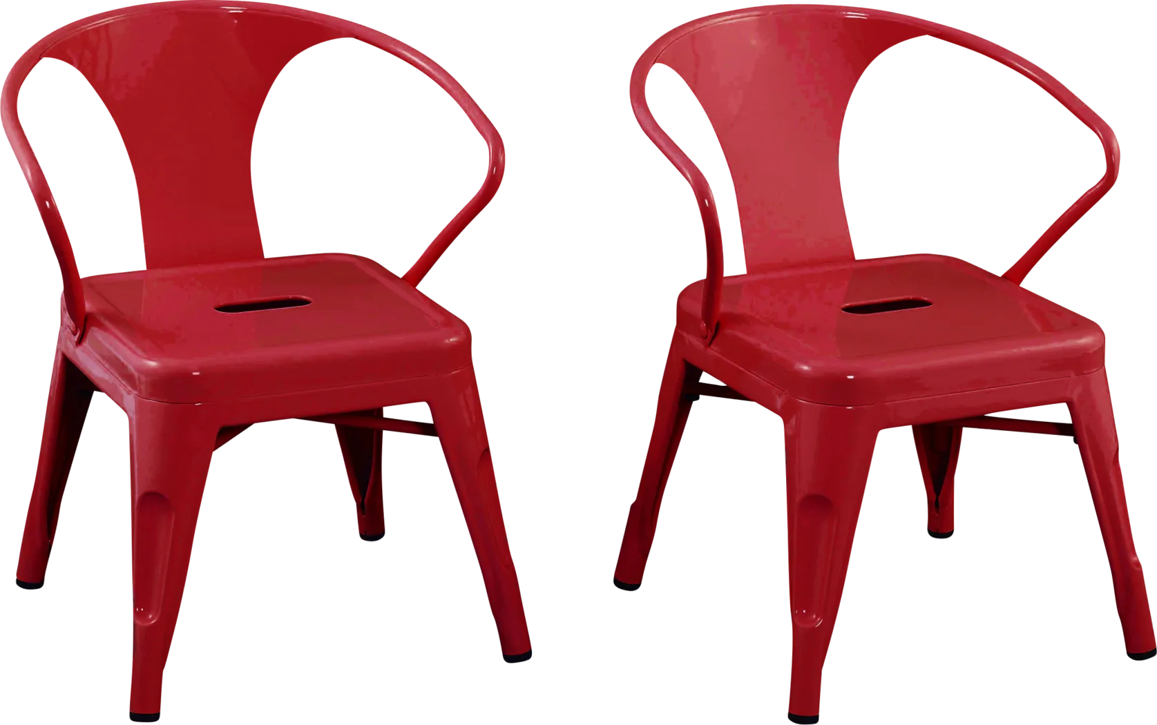 Kids Bixy Red Chair, Set of 2 - Thumbnail - Image 1