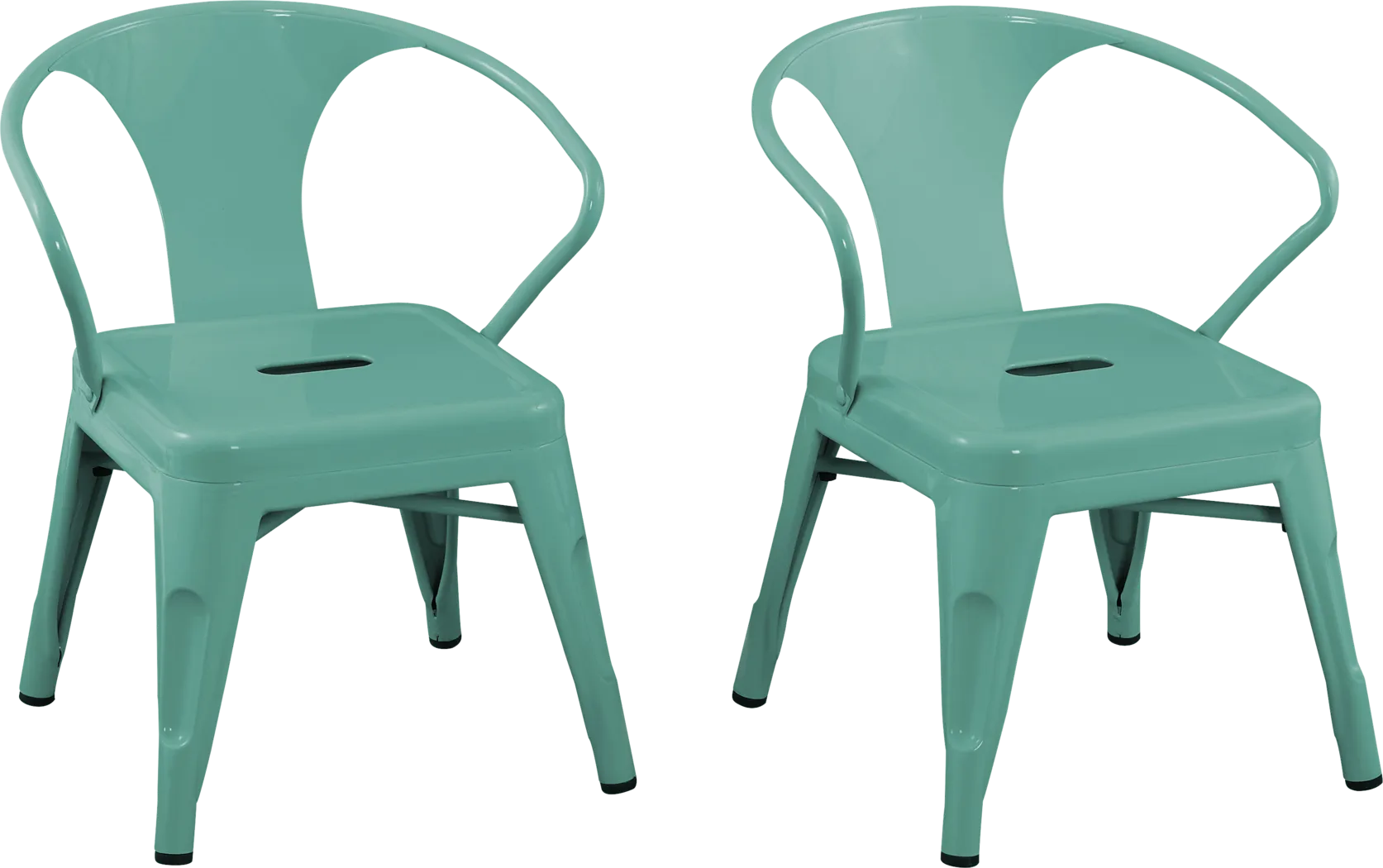 Kids Bixy Teal Chair, Set of 2 - Thumbnail - Image 1