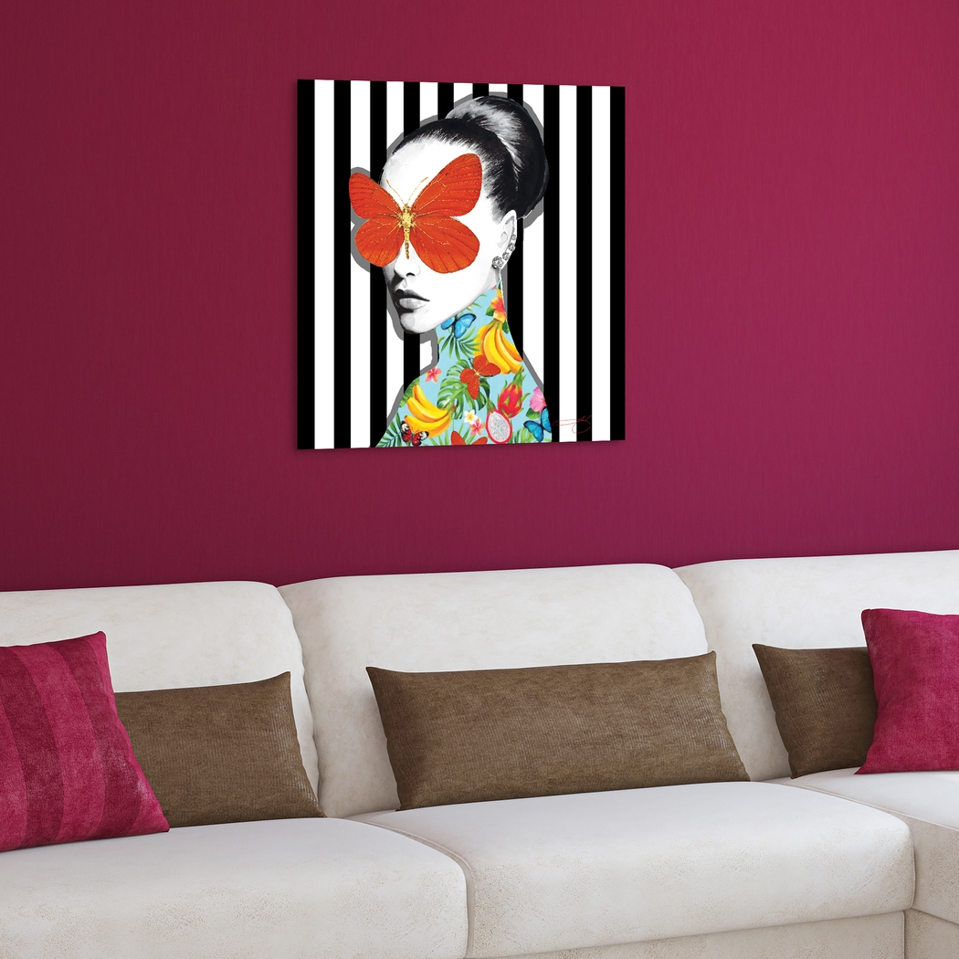 Kids Blinded By Butterfly Black Glass Wall Art - Thumbnail - Image 4