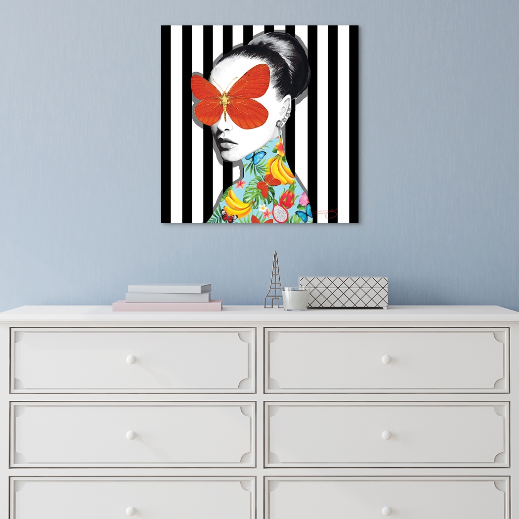 Kids Blinded By Butterfly Black Glass Wall Art - Thumbnail - Image 5