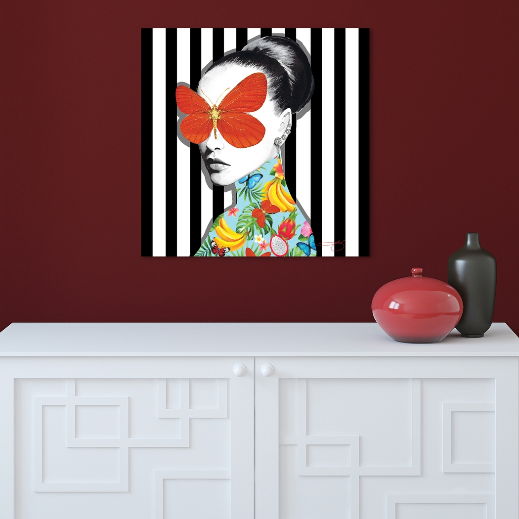 Kids Blinded By Butterfly Black Glass Wall Art - Thumbnail - Image 6