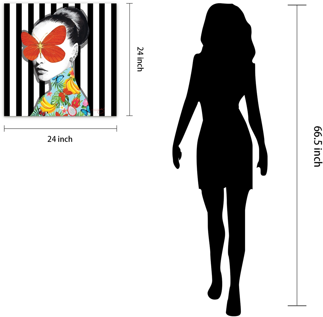 Kids Blinded By Butterfly Black Glass Wall Art - Thumbnail - Image 8