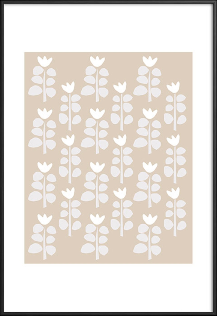 Kids Blooming Spring I Beige Metal Framed Print - Thumbnail - Image 1