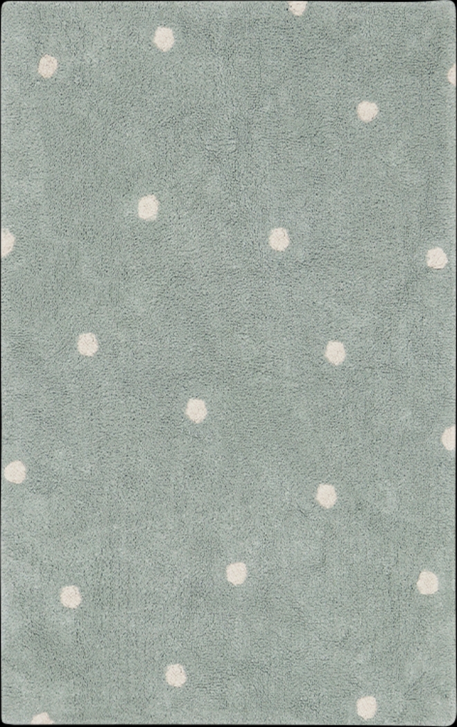 Kids Blue 3'3 x 4'11 Mini Dot Machine Washable Rug - Thumbnail - Image 1