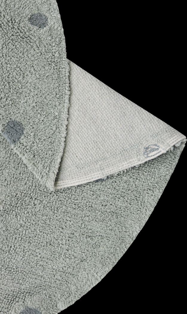 Kids Blue 4'7 Round Dot Maching Washable Rug - Thumbnail - Image 4