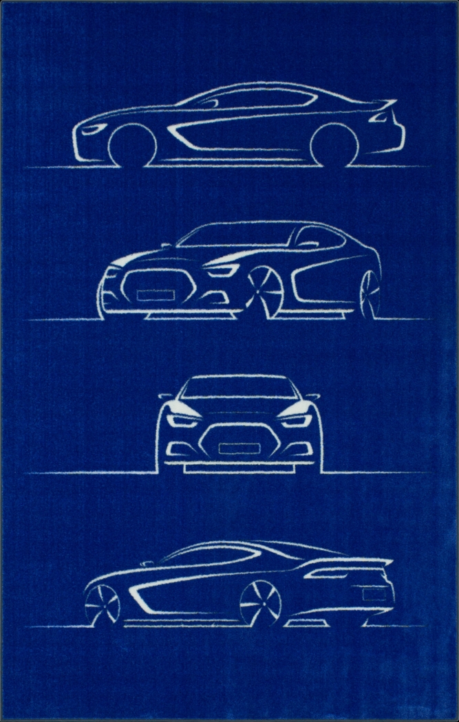 Kids Blueprint Auto Blue 8' x 10' Rug - Thumbnail - Image 1