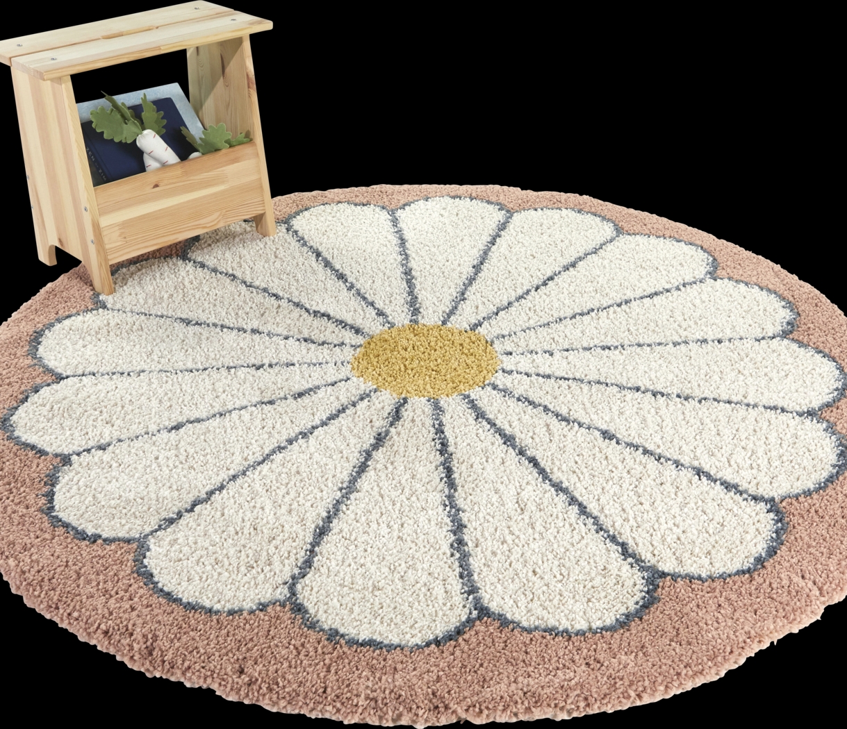 Kids Bluffoak Cream 5'3 Round Rug - Thumbnail - Image 2