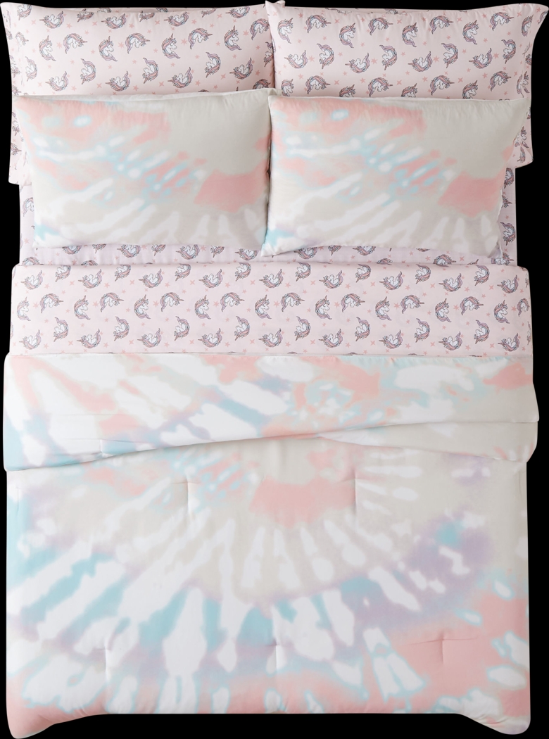 Kids Boho Chique Pink 7 Pc Full Comforter Set - Thumbnail - Image 1