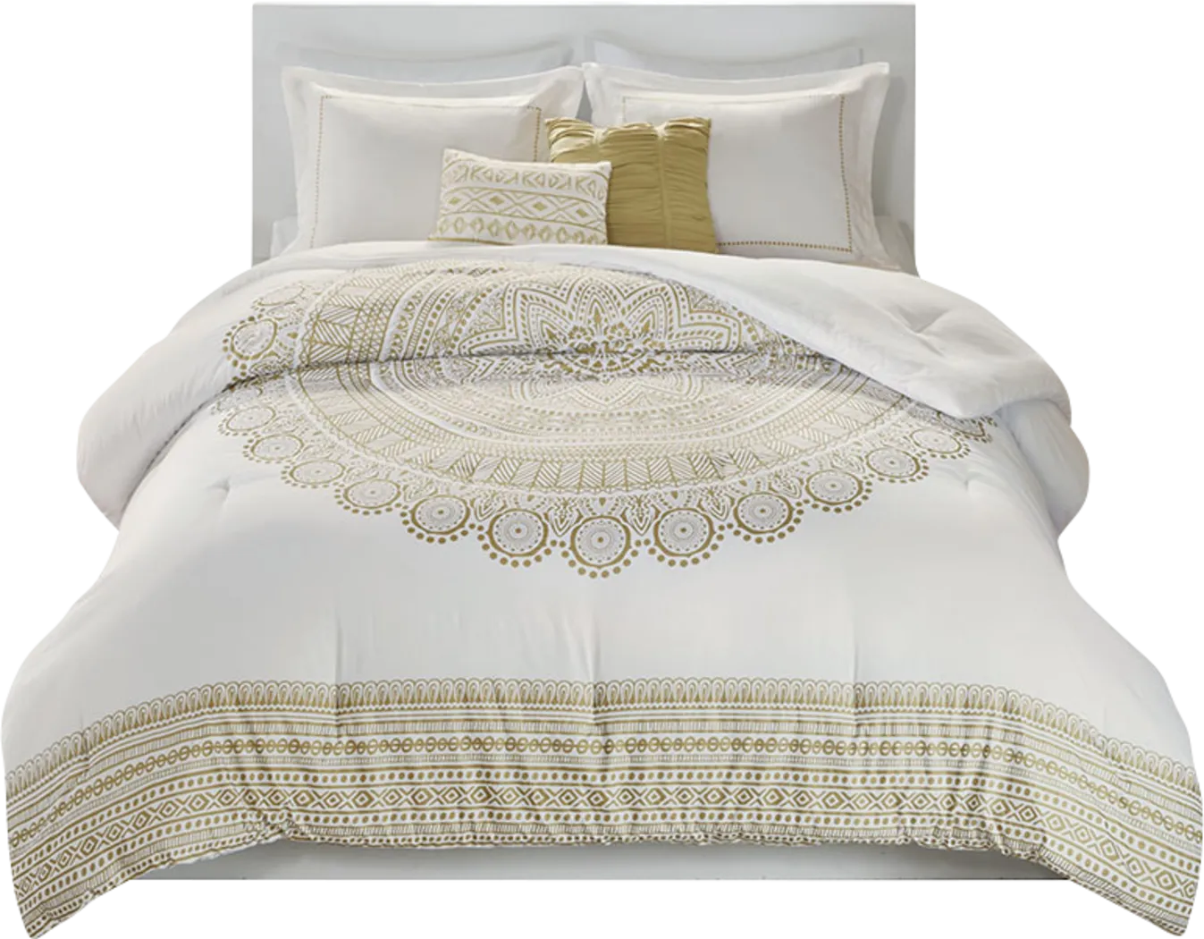 Kids Boho Mandala Gold 5 Pc Full/Queen Comforter Set - Thumbnail - Image 1