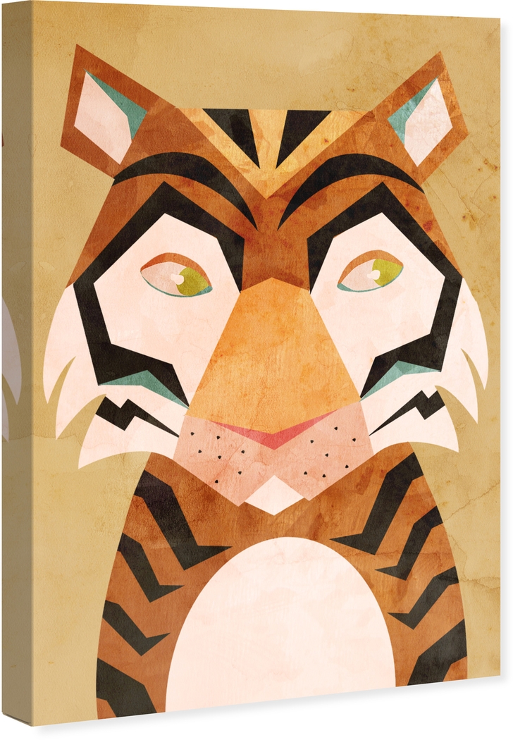 Kids Bold Vibrant Tiger Orange Small Wall Art - Thumbnail - Image 2