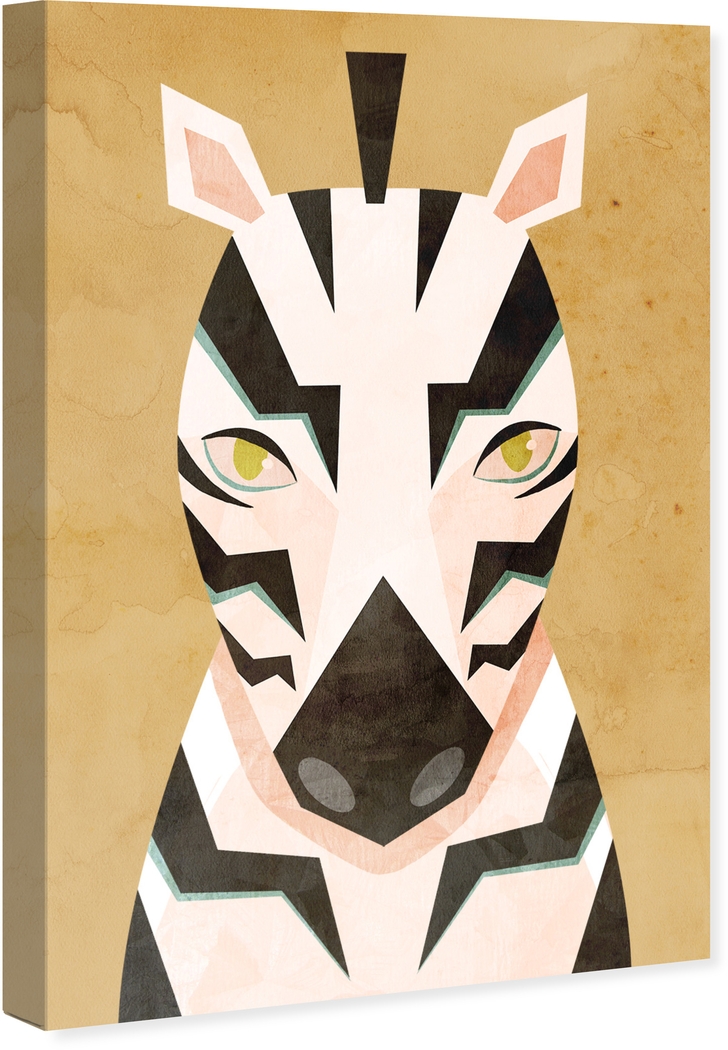 Kids Bold Vibrant Zebra White Wall Art - Thumbnail - Image 2