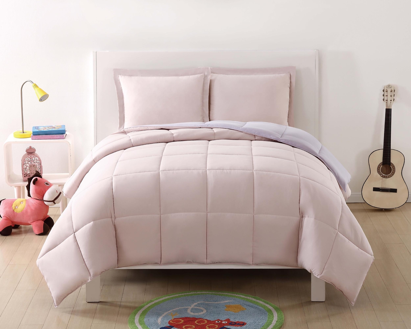 Kids Boyette Blush/Lavender Twin Comforter Set - Thumbnail - Image 1