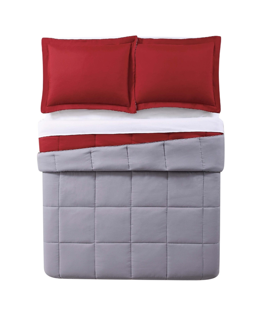 Kids Boyette Gray/Red Twin Comforter Set - Thumbnail - Image 4