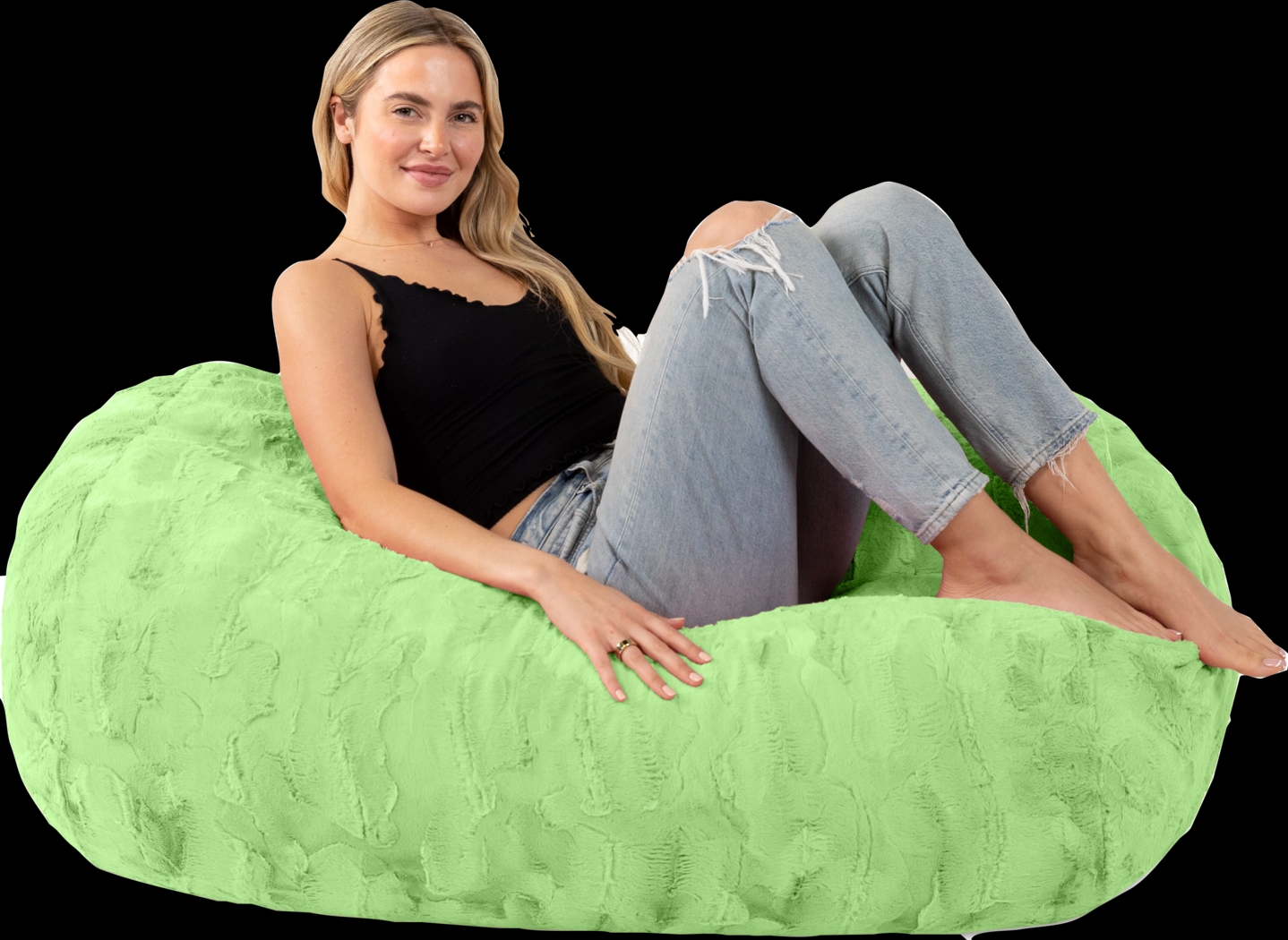 Kids Breun Green Bean Bag Lounger - Thumbnail - Image 3