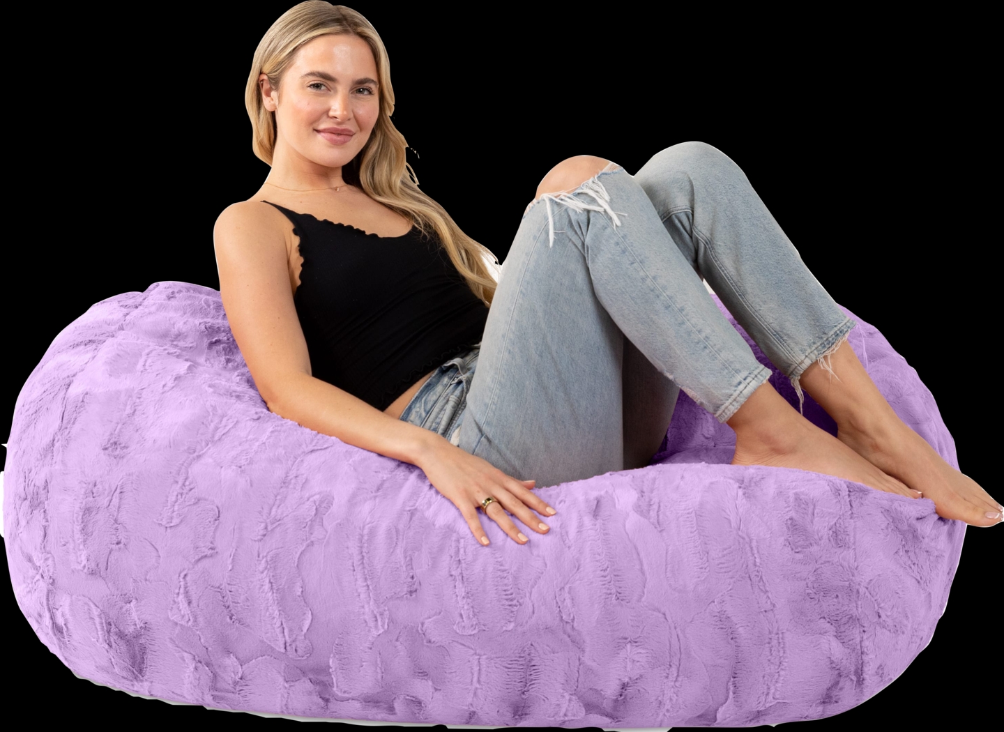 Kids Breun Purple Bean Bag Lounger - Thumbnail - Image 3