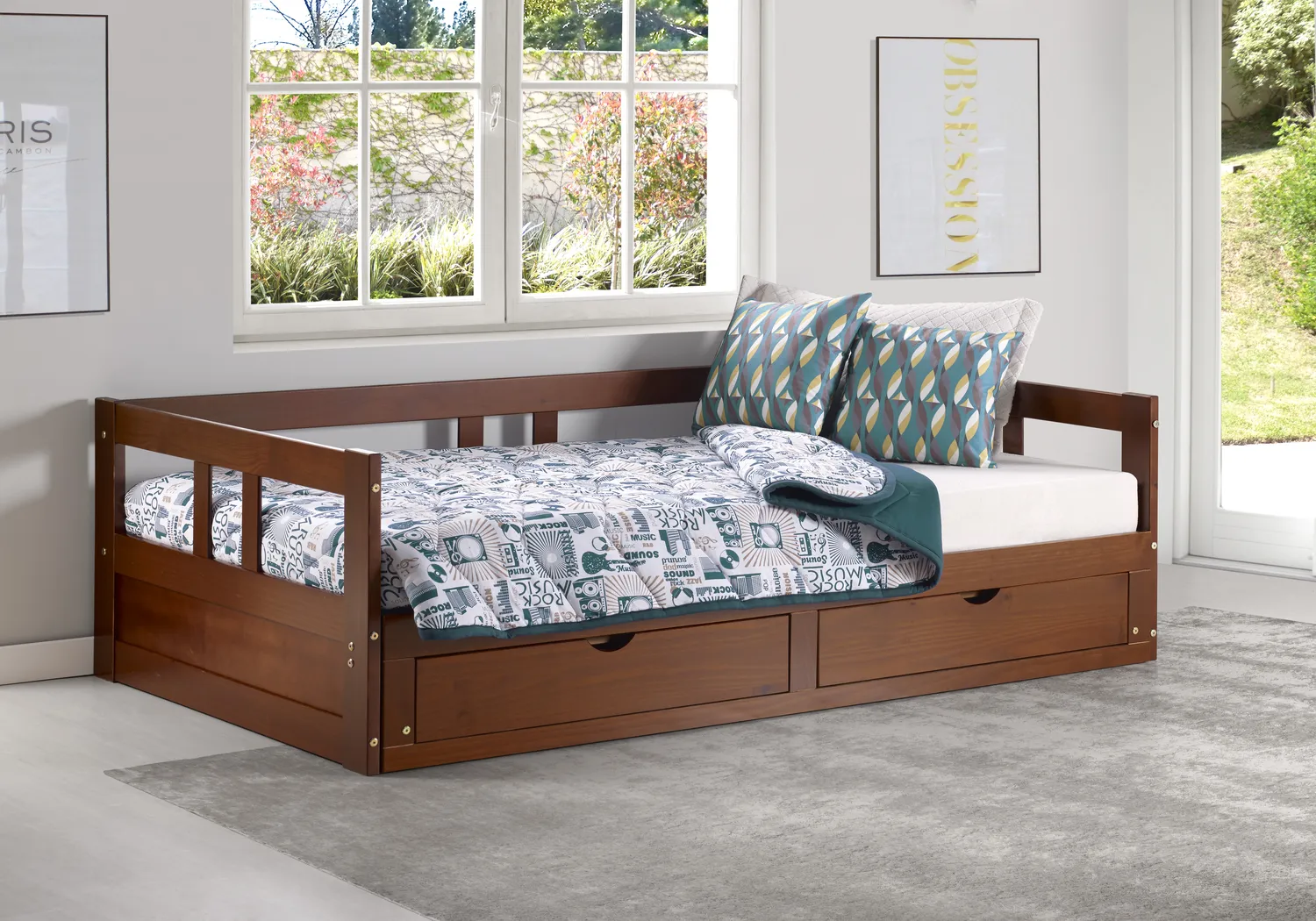 Kids Brigan Chestnut Twin Extending Day Bed - Thumbnail - Image 2