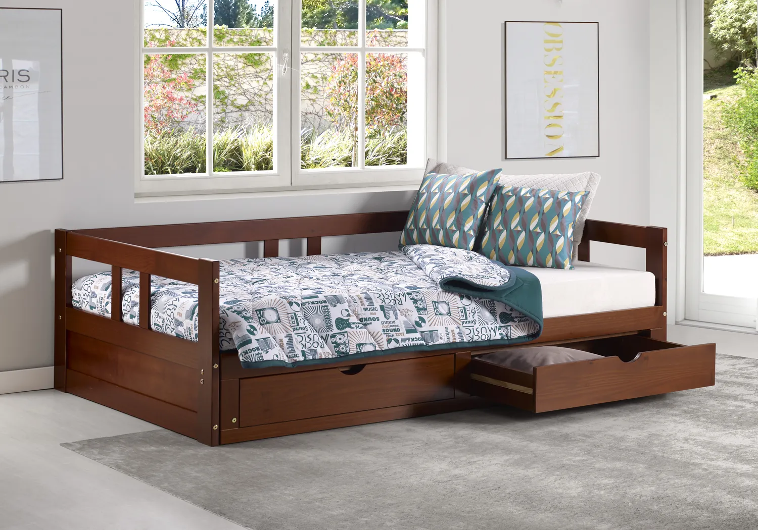 Kids Brigan Chestnut Twin Extending Day Bed - Thumbnail - Image 4