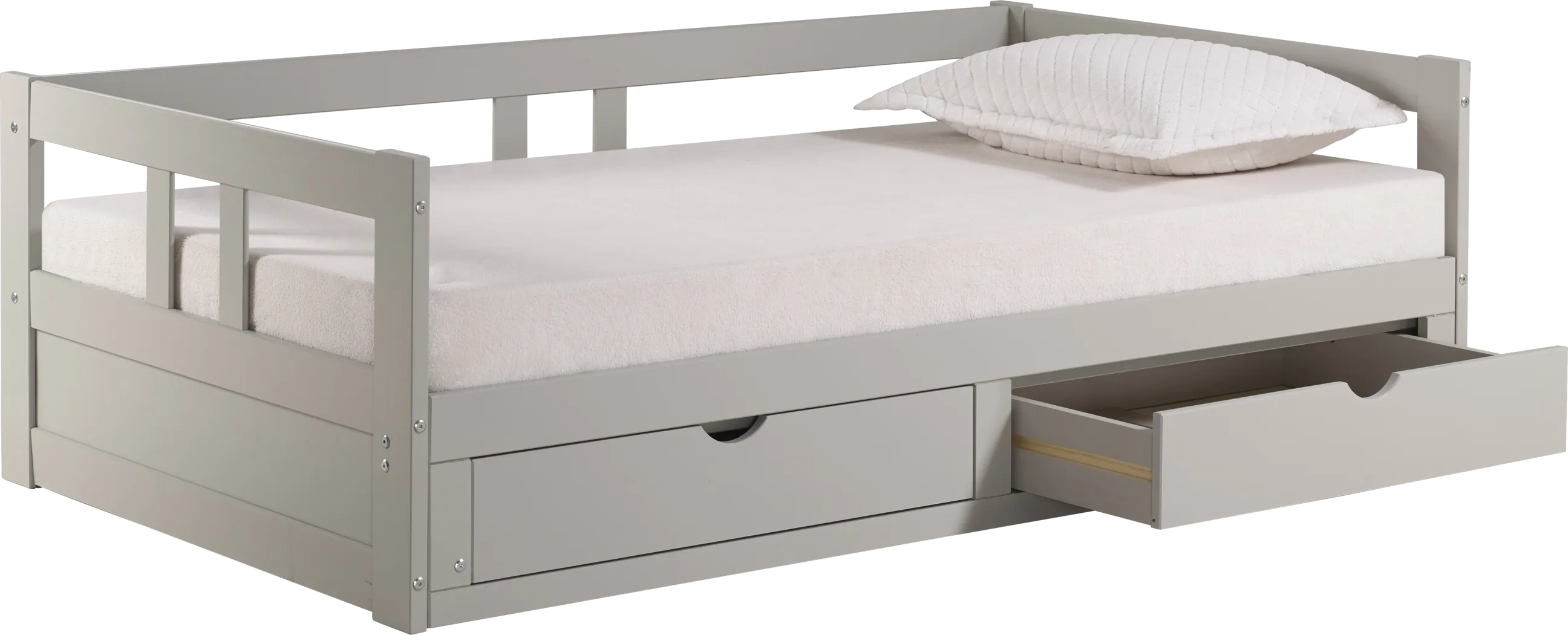 Kids Brigan Dove Gray Twin Extending Day Bed - Thumbnail - Image 5