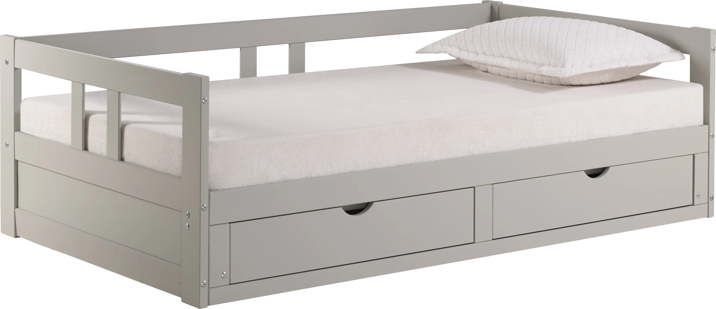 Kids Brigan Dove Gray Twin Extending Day Bed - Thumbnail - Image 1