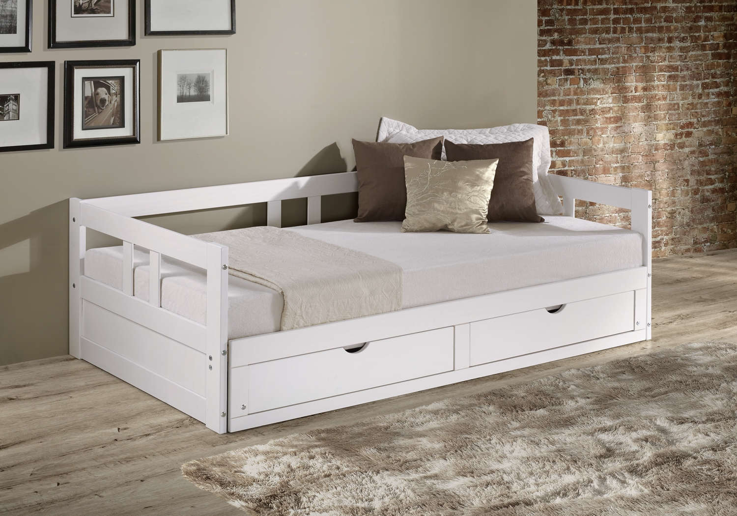 Kids Brigan White Twin Extending Day Bed - Thumbnail - Image 2
