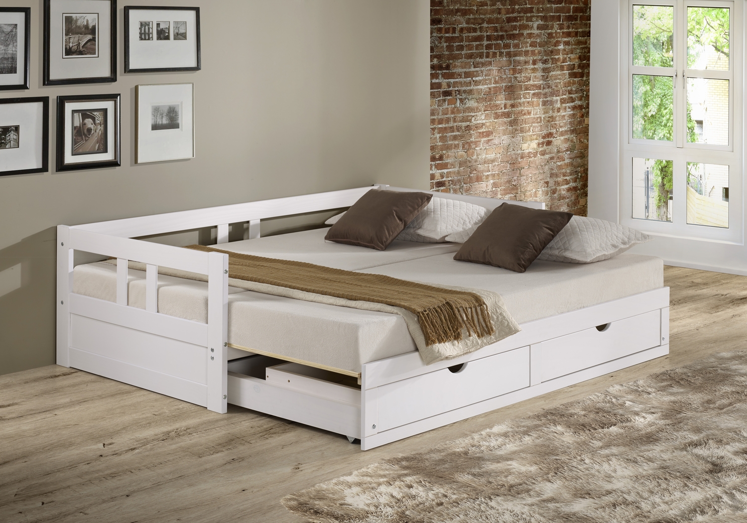 Kids Brigan White Twin Extending Day Bed - Thumbnail - Image 4