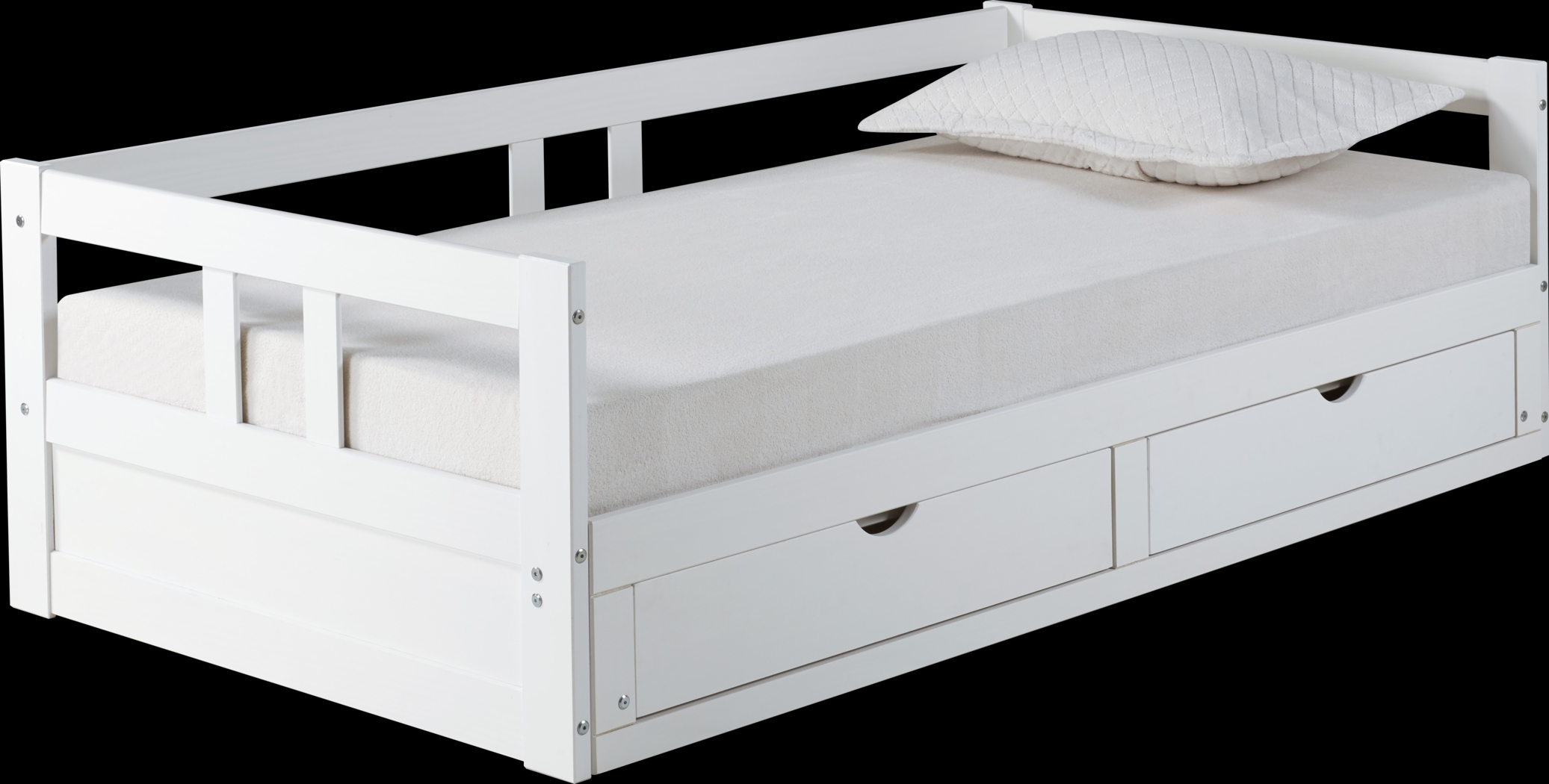 Kids Brigan White Twin Extending Day Bed - Thumbnail - Image 1