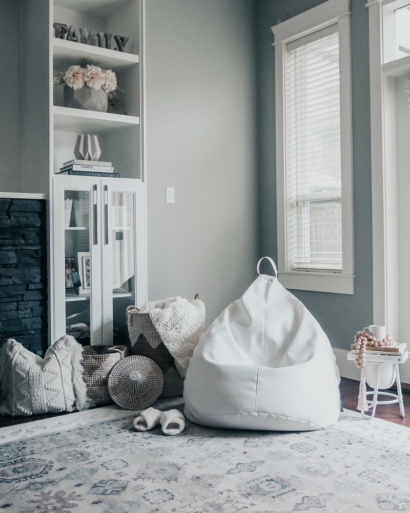 Kids Bright Drop White Bean Bag Chair - Thumbnail - Image 2