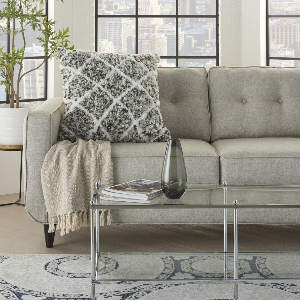 Kids Bright Lattice Gray Accent Pillow - Thumbnail - Image 3