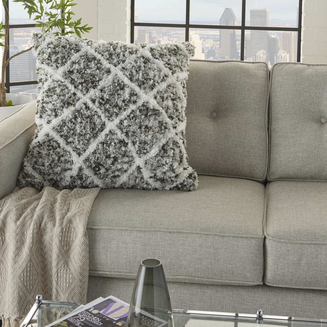 Kids Bright Lattice Gray Accent Pillow - Thumbnail - Image 4