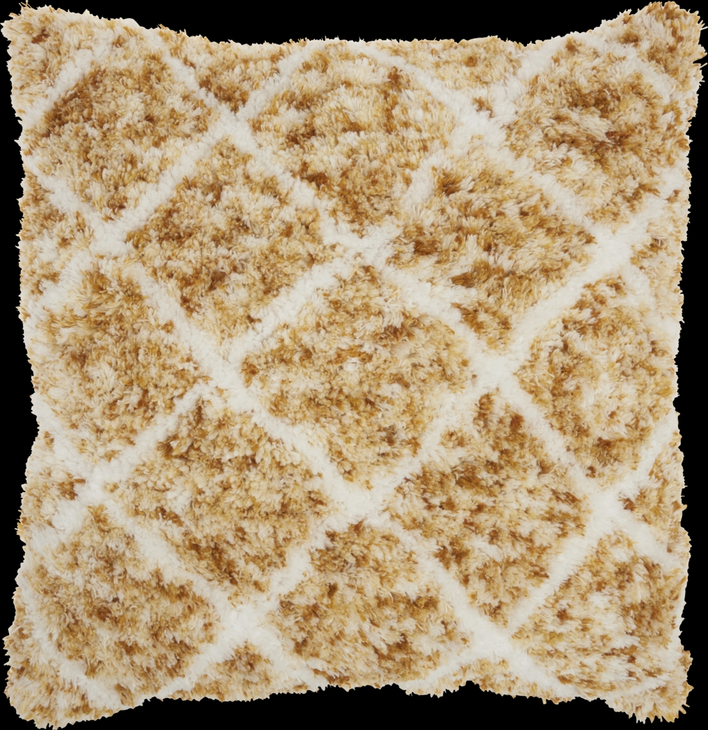 Kids Bright Lattice Mustard Accent Pillow - Thumbnail - Image 1