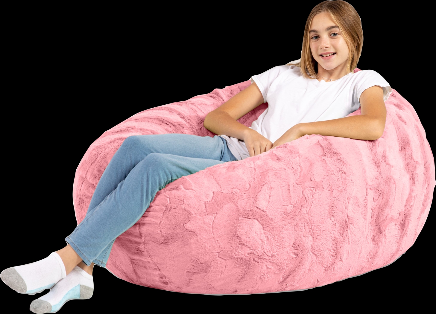 Kids Brogton Pink Bean Bag Chair - Thumbnail - Image 4