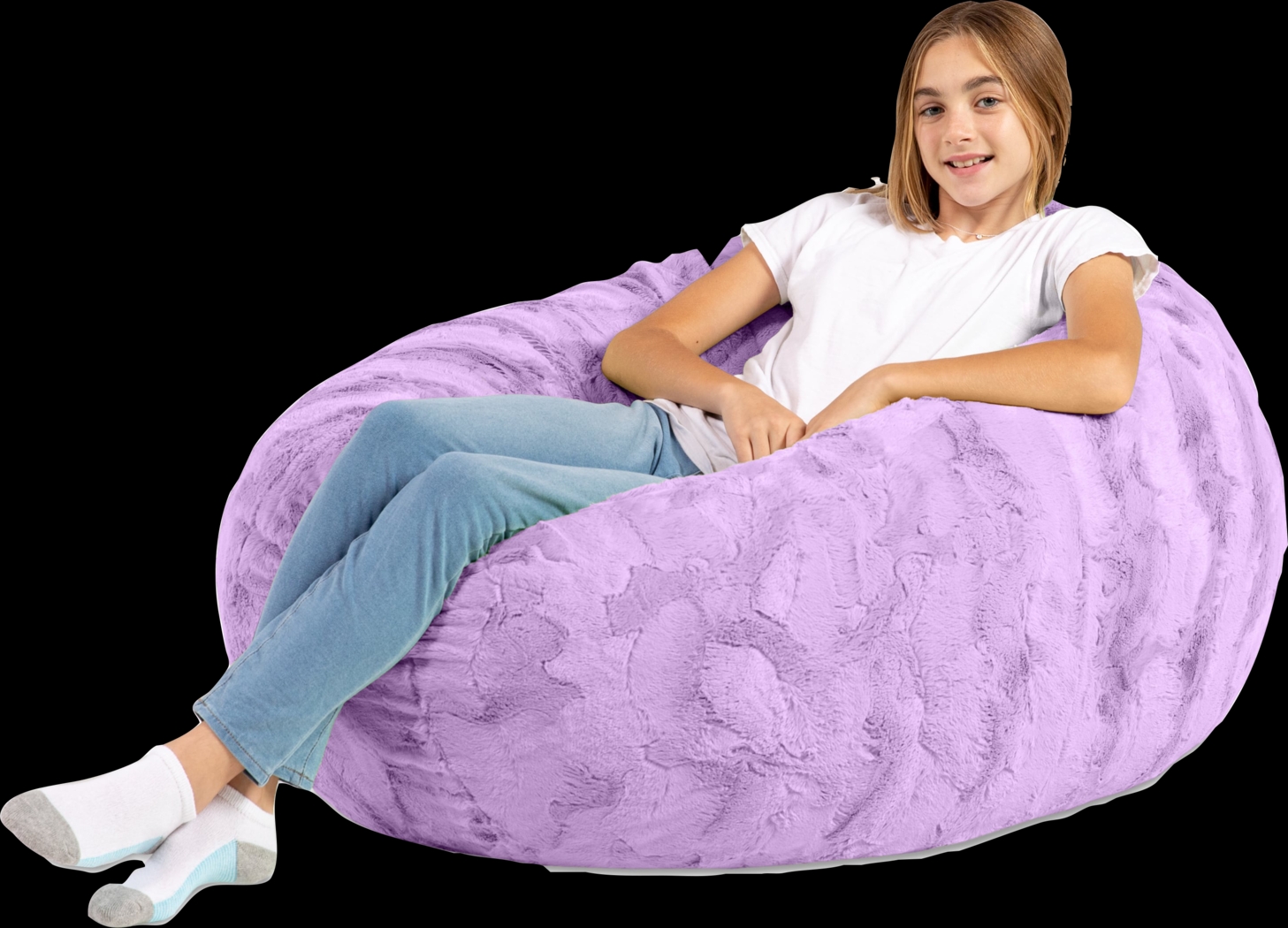 Kids Brogton Purple Bean Bag Chair - Thumbnail - Image 4