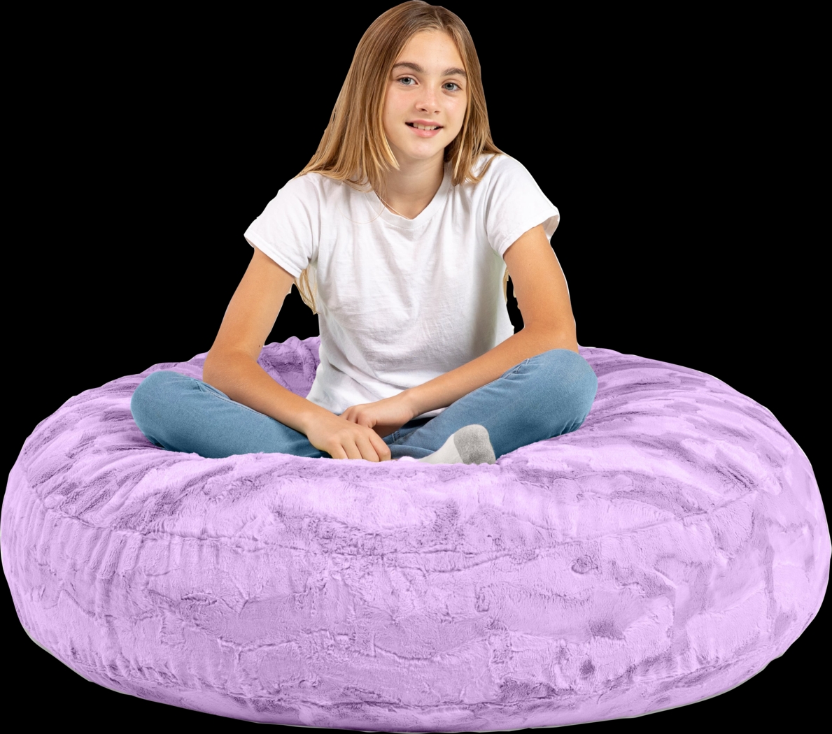 Kids Brogton Purple Bean Bag Chair - Thumbnail - Image 5