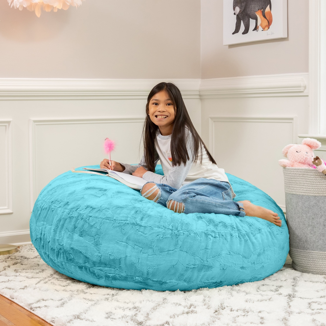Kids Brogton Turquoise Bean Bag Chair - Thumbnail - Image 3