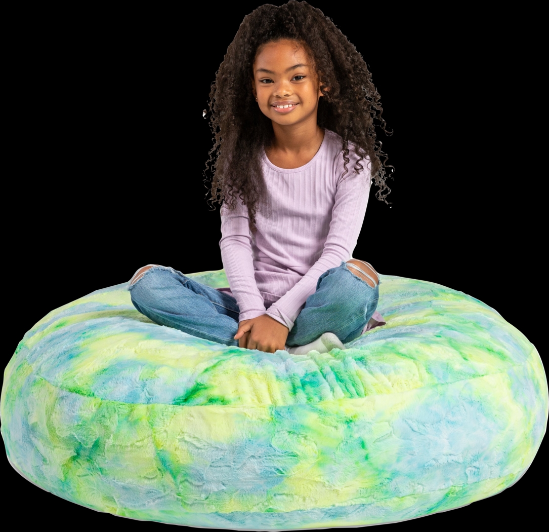 Kids Brogton Yellow Green Bean Bag Chair - Thumbnail - Image 4