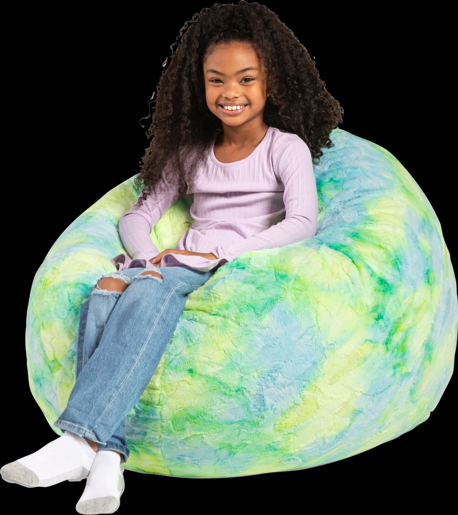 Kids Brogton Yellow Green Bean Bag Chair - Thumbnail - Image 5