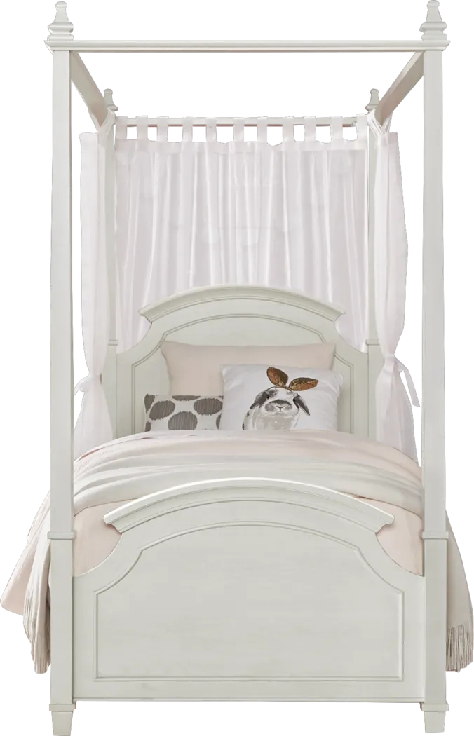 Kids Brooklyn Lane White 4 Pc Full Canopy Bed - Thumbnail - Image 2